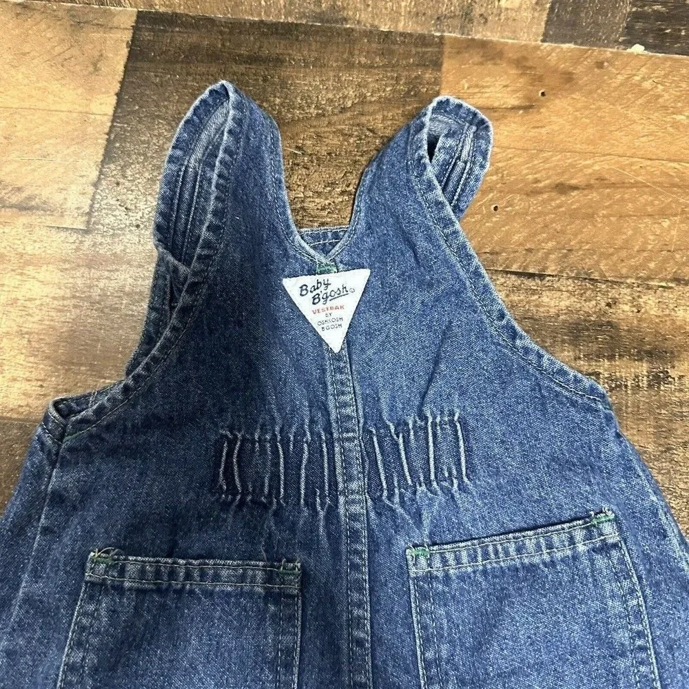 Vintage Oshkosh B’Gosh  Vestbak pleated Overalls 6-9 months dark denim